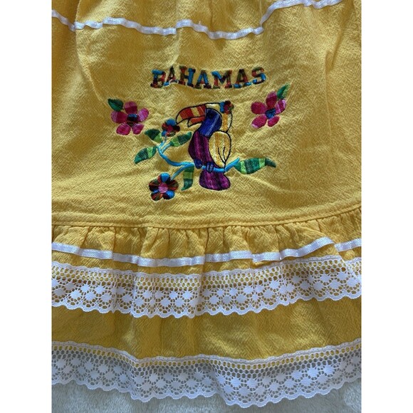 Bahamas Baby Girl Dress Sze 2 Ruffle Embroidered Lace Toucan Vacation Cruise Y2k - Picture 3 of 9